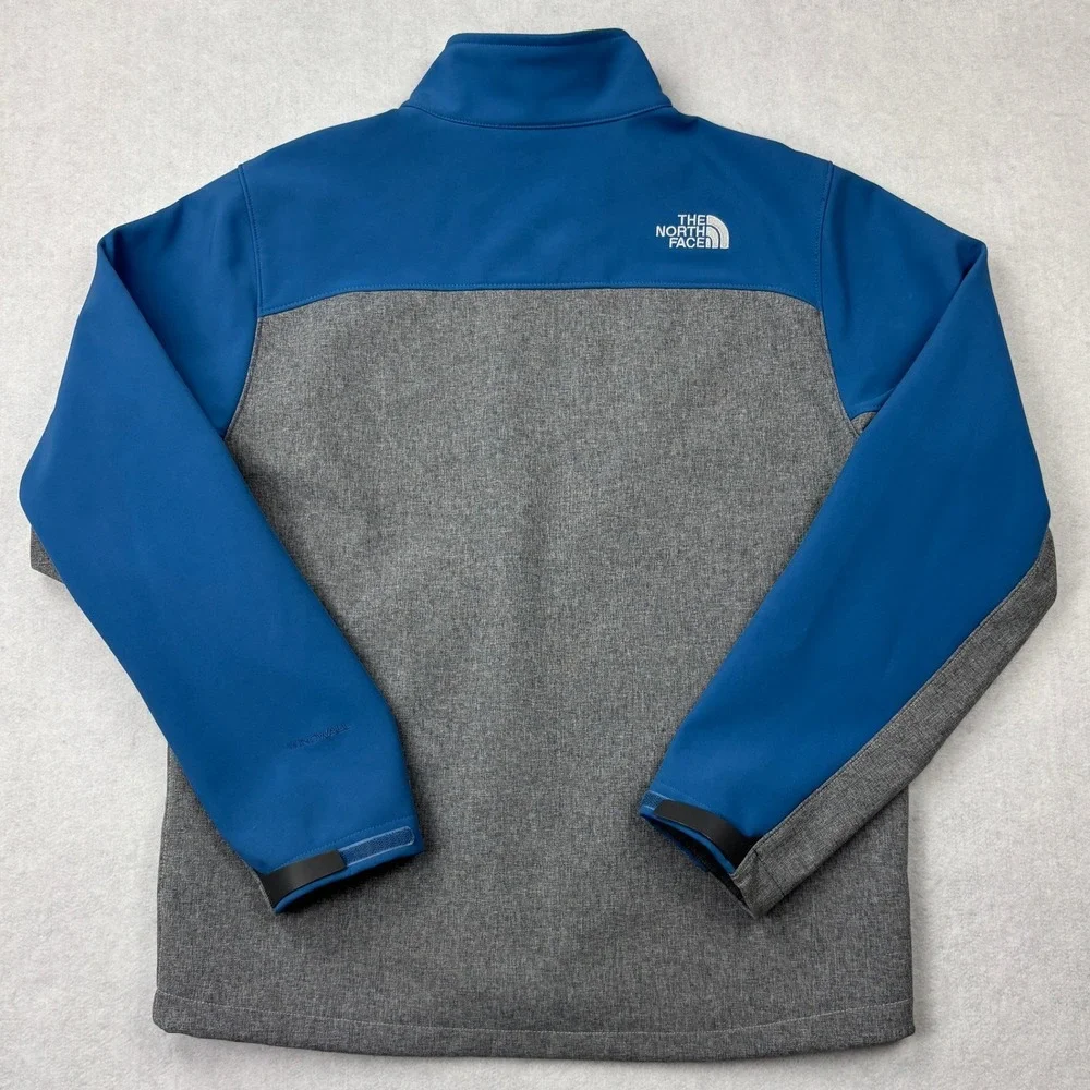 The North Face Apex Softshell Jacket Mens Medium Blue Gray Windwall Full Zip